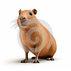 Cute Capybara 3d Clay Render - Satirical Caricatures And Hyper-realistic Animal Illustrations photo
