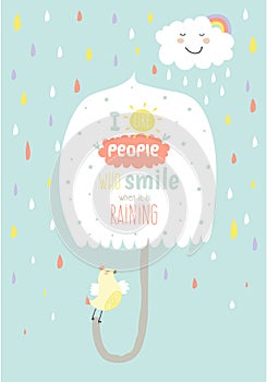 Cute card with character vector illustration and