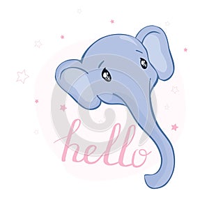 Cute card with elephant baby
