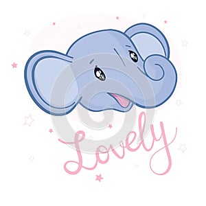 Cute card with elephant baby