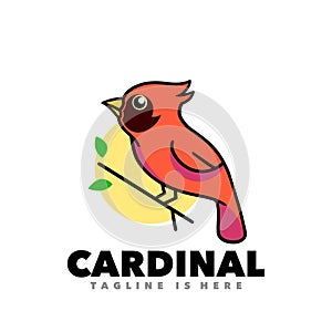 Cute cardinal mascot design logo