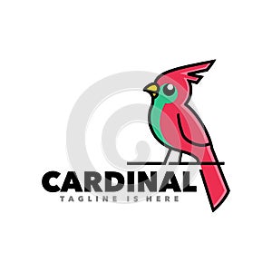 Cute cardinal simple mascot logo