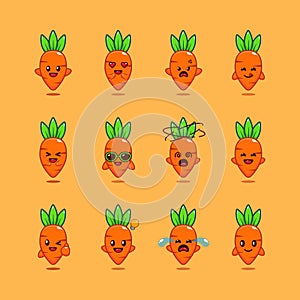 cute carrot cartoon character vector illustration.