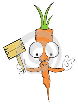 Cute carrot cartoon Mascot vector illustration vegetable character