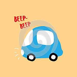 Cute Cars Cartoon Doodles. Transportation t-shirt print design. Vector Illustration