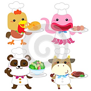 Cute cartoon animal cook collection