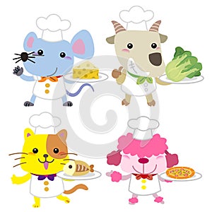 Cute cartoon animal cook collection