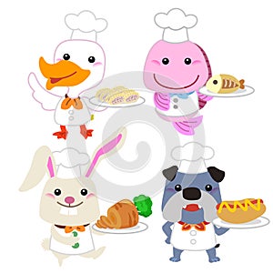 Cute cartoon animal cook collection