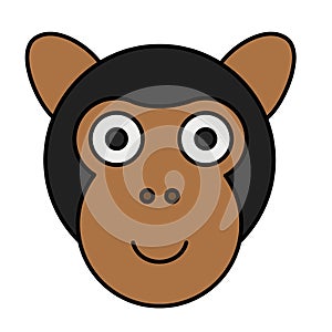 Cute cartoon Ape Face icon.vector illustration