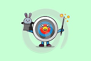 cute cartoon Archery target magician with bunny