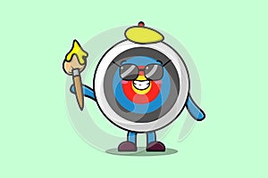 Cute cartoon Archery target painter portraitist