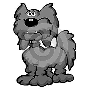 Cute Cartoon Aussiedoodle Dog Cartoon Isolated Vector Illustration