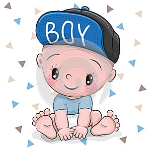 Cute Cartoon Baby boy in a cap