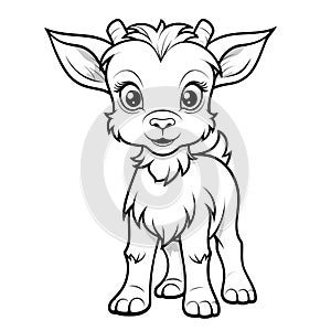 Cute Cartoon Baby Goat Coloring Pages For Kids photo