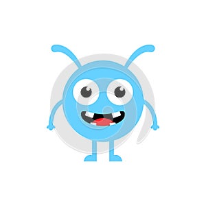 Cute cartoon baby monster. Kawaii scary funny baby character