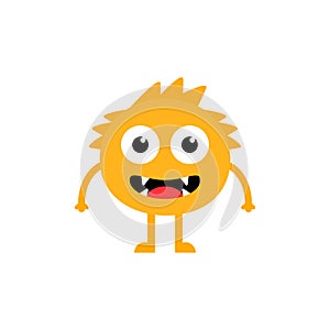 Cute cartoon baby monster. Kawaii scary funny baby character