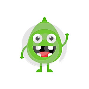 Cute cartoon baby monster. Kawaii scary funny baby character