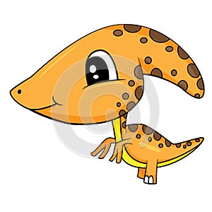 Cute Cartoon Baby Parasaurolophus Dinosaur