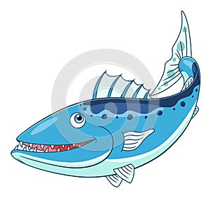 Cute cartoon barracuda