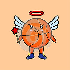 Cute Cartoon basketball in the form of fairy