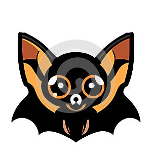 Cute cartoon bat isolated on a white background. Vector illustration. AI generated