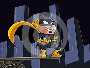 Cute cartoon batman masked superhero photo