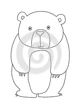 Cute cartoon,bear   animal illustration  white background