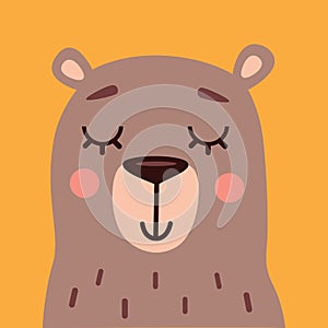 Cute Cartoon Bear Portrait