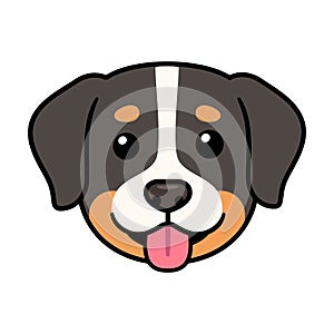 Cute cartoon Bernese Mountain dog face