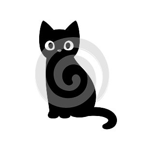 Cute cartoon black cat