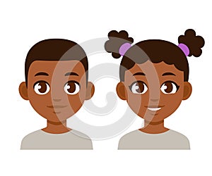 Cute cartoon black children