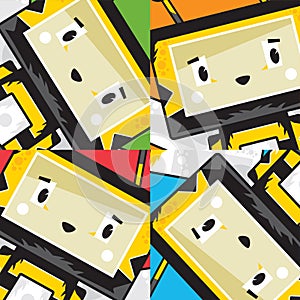 Cute Cartoon Block Bee Character