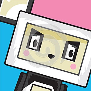 Cute Cartoon Block Panda Character