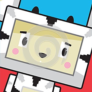 Cute Cartoon Block Zebra Character