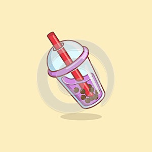 cute cartoon boba drink