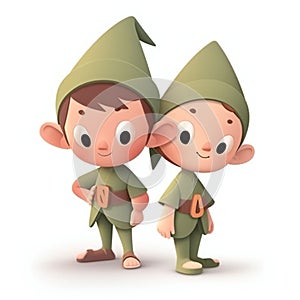 Cute cartoon boy and girl in scout uniform