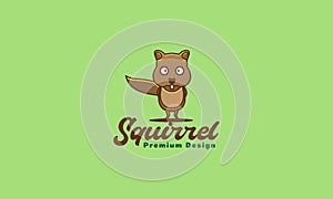 Cute cartoon brown squirrel logo vector symbol icon design illustration