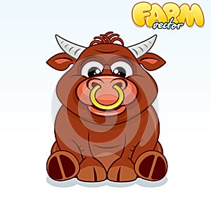 Cute Cartoon Bull