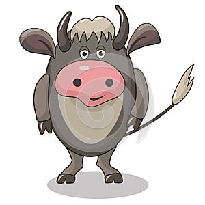 Cute cartoon bull. Symbol of 2021 year.