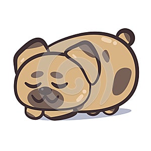 Cute cartoon Bulldog puppy for icon or logo.