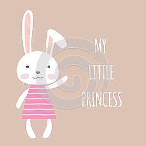 Cute cartoon bunny girl,my little princess card