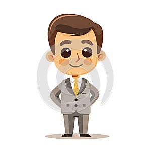 Cute cartoon businessman. Vector illustration isolated on a white background.
