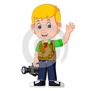 Cute cartoon a cameraman