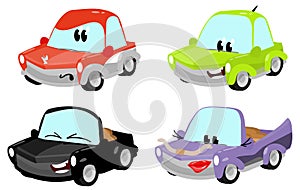 Cute cartoon car characters