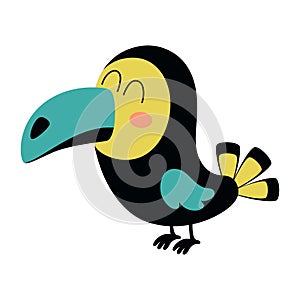 cute cartoon card with toucan