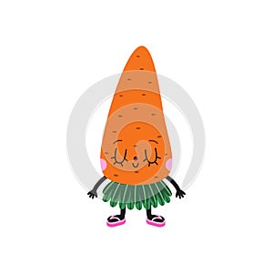 Cute cartoon carrot illustration on a white background