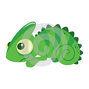 Cute Cartoon Chameleon Lizard