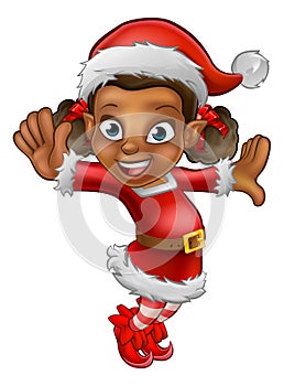 Cute Cartoon Christmas Santa Helper Elf