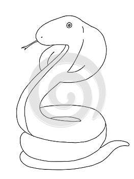 Cute cartoon,cobra animal illustration  white background