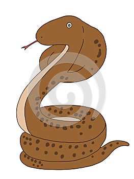 Cute cartoon,cobra animal illustration  white background